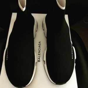 Belenciaga black knitted sneakers